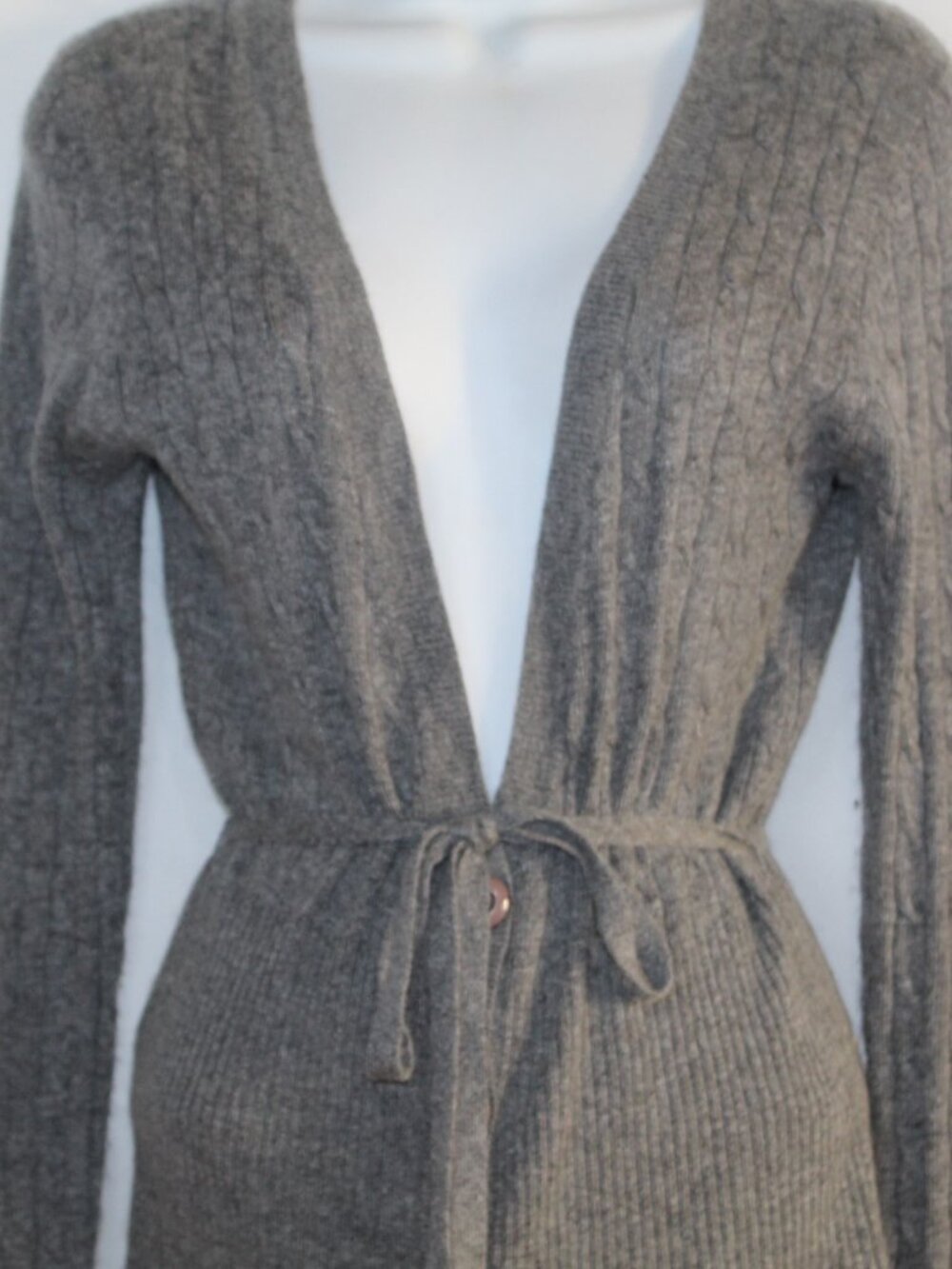 Y2K BCBGMaxAzria knit cardigan sweater wool blend button front - Picture 3 of 11